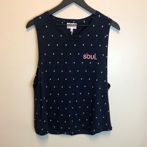 NWT Sundry X Soulcycle All Over Skull Tank